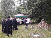 В селе Первомайский, на территории захоронения жертв сталинских репрессий.