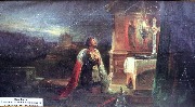 Картина с изображенным на ней Великого князя в молитве.